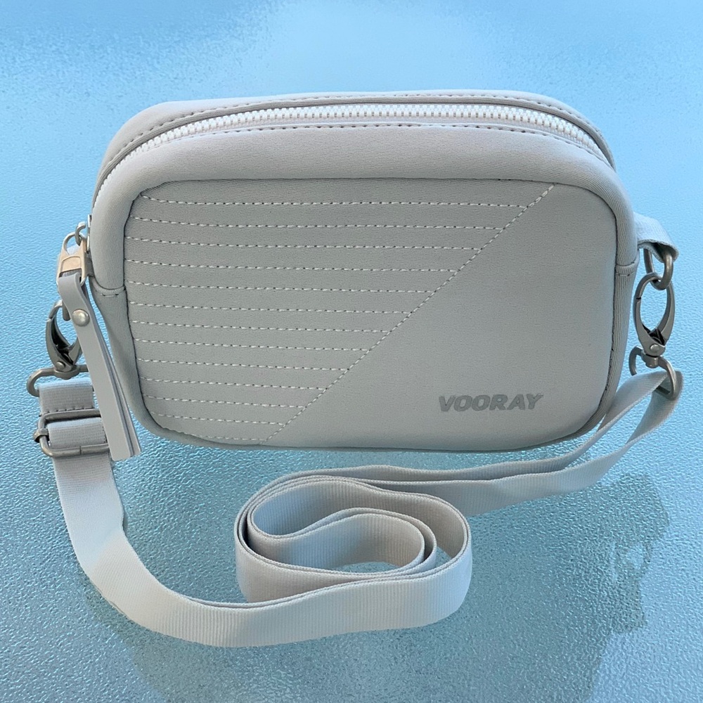 Vooray Sidekick Light Gray Neoprene Crossbody, Belt Bag, Mini Purse